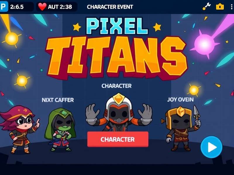 Pixel Showdown Titans Character Selection Screen